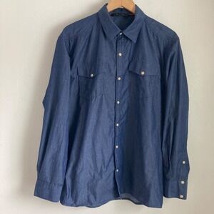 Basin Range men's western style pearl snap button shirt  size large preowned